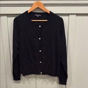 Adrianna Papell Black Cardigan with Pearl Accent Buttons